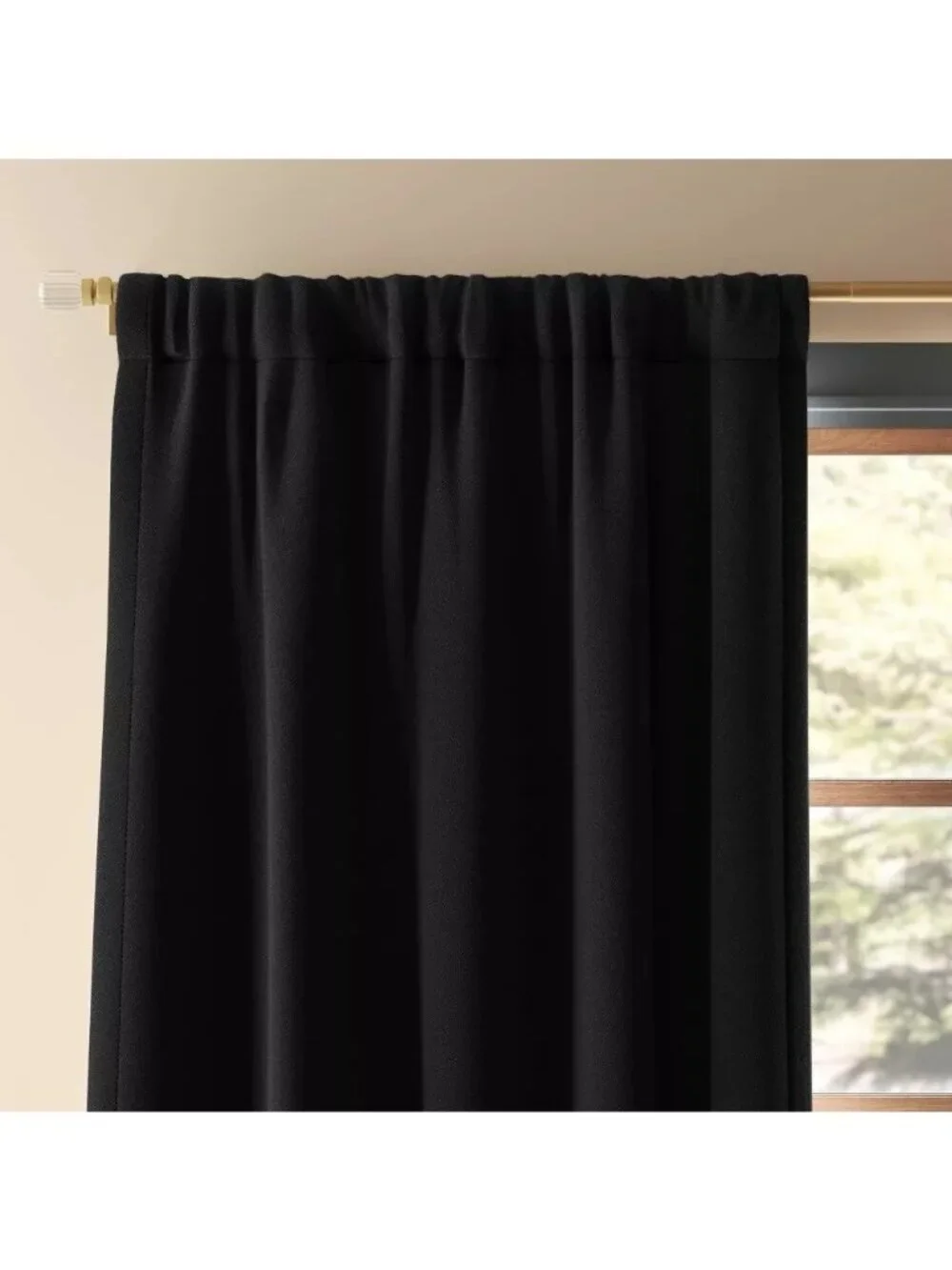 Threshold Henna Blackout Black Rod Pocket Hang Curtain Panel 50